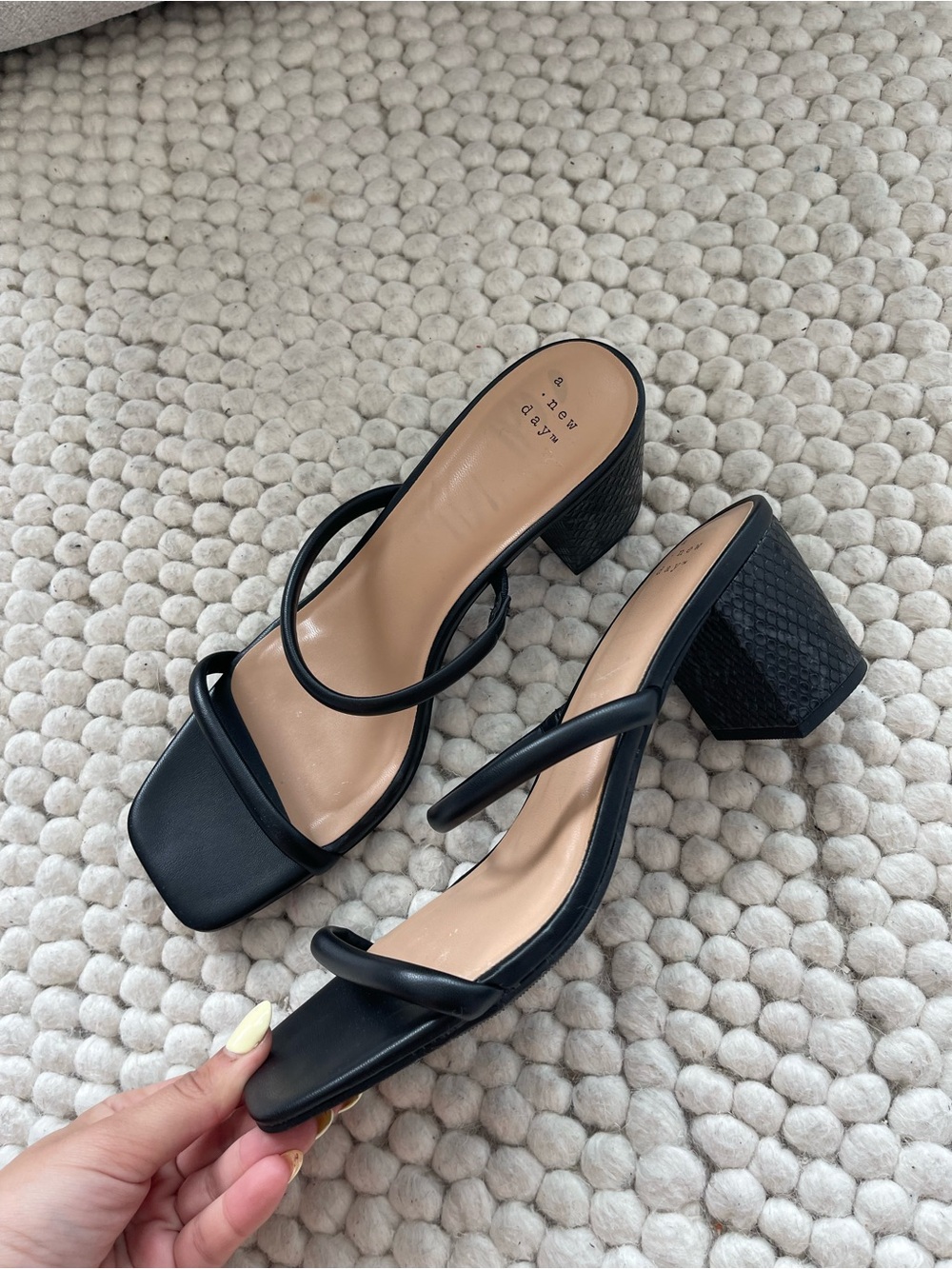 a new day Black Strappy Square-Toe Heels - Picture 2 of 6